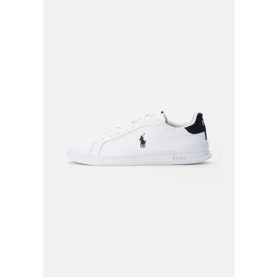 Image of Polo Ralph Lauren TOP LACE Unisex Trainers, Size: 2, White/navy/red leather and imitation