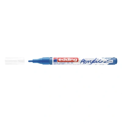 Image of edding 5300 acrylic marker fine blue 1 waterproof paint round nib 2mm pen for drawing on canvas, art paper and wood markers pebbles