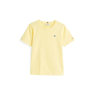 Image of Tommy Hilfiger Contrast FLAG TEE Basic Tshirt, Women&#039;s, Size: XS, Citronella