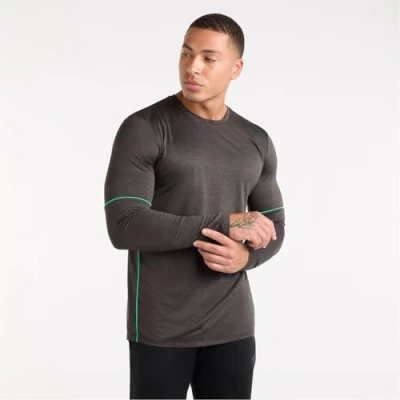 Image of Umbro Mens Training Long Sleeve Marl Poly T Shirt
