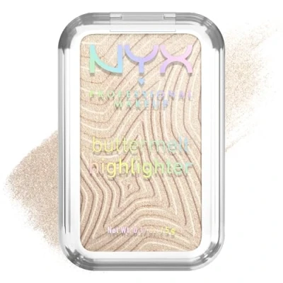 Image of NYX PROFESSIONAL MAKEUP Highlighter Powder Enriched with Mango Butter, Almond Butter &amp; Shea Melting Texture Vegan Formula Buttermelt Shade: Bright And Butta