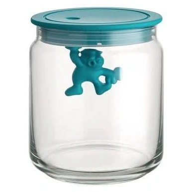Image of Alessi Storage Jar Gianni A Little Man Holding On Tight 700 ml Blue
