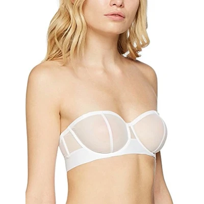 Image of DKNY Intimates Sheers Convertible Strapless Underwired bra, Women&#039;s, Size: 38, White