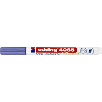 Image of edding 4085 chalk marker purple metallic 1 pen round nib 2 mm, fine wet wipe for chalkboards, windows,glass,mirrors liquid pens opaque coverage
