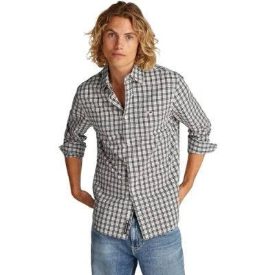 Image of Tommy Jeans Men&#039;s L/S Shirt, Black (Black Small Check), M