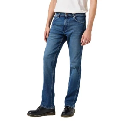 Image of Wrangler Horizon Straight leg jeans Stone/blue denim, Men&#039;s, Size: 40x34, denim