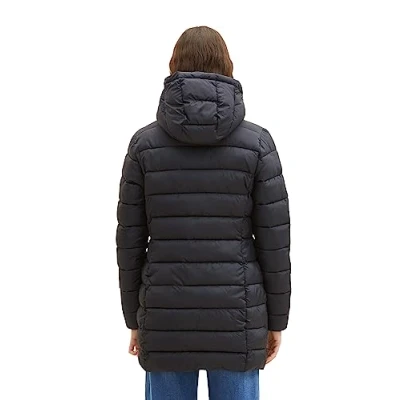 Image of TOM TAILOR Denim Damen Lightweight Steppmantel mit Kapuze,14482 deep black, XL