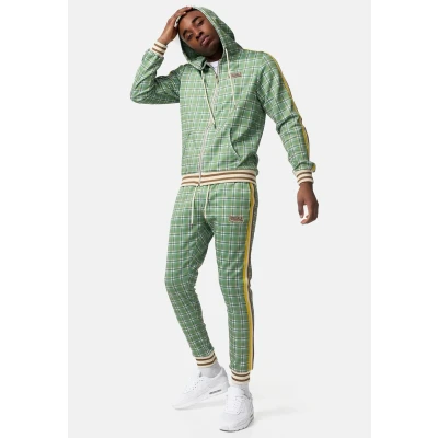 Image of Lonsdale Schmale Passform Tracksuit, Men&#039;s, Size: Medium, Green yellow ecru