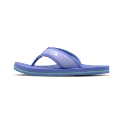 Image of The North Face BASE CAMP Unisex Tbar sandals for kids, Size: 2, Virtual blue/bright foam Synthetics/textile