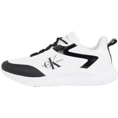 Image of Calvin Klein Jeans EVA Runner LACE Trainers, Men&#039;s, Size: 9.5, Bright white/black Textile/synthetics