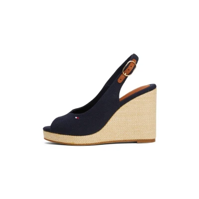 Image of Tommy Hilfiger Wedge sandals, Women&#039;s, Size: 5, Space blue Textile
