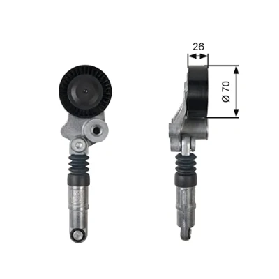 Image of Tensioner Pulley, v ribbed belt GATES T39158