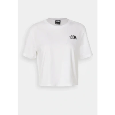Image of The North Face Cropped Simple DOME TEE Print Tshirt, Women&#039;s, Size: Small, White