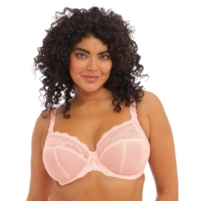 Image of Elomi Charley Banded Stretch Lace Plunge Underwire Bra (4382),42HH,Ballet Pink