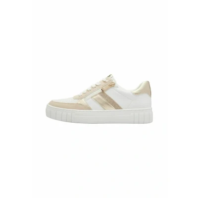 Image of Marco Tozzi Trainers, Women&#039;s, Size: 6, White gold Imitation leather/ textile
