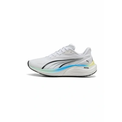 Image of Puma Electrify Nitro Trail running shoes, Women&#039;s, Size: 6, White/mint melt/speed blue shoes