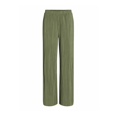 Image of VILA MIT Weitem BEIN Trousers, Women&#039;s, Size: XS, Oil green