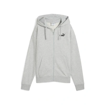 Image of Puma Small LOGO Comfort MIT Durchgehendem Reissverschluss Zipup sweatshirt, Women&#039;s, Size: XL, Light gray heather