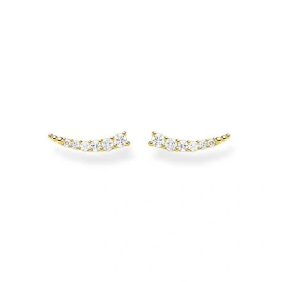 Image of Thomas SABO Climber Earrings Yellow goldcoloured, Women&#039;s, Size: One Size, gold coloured
