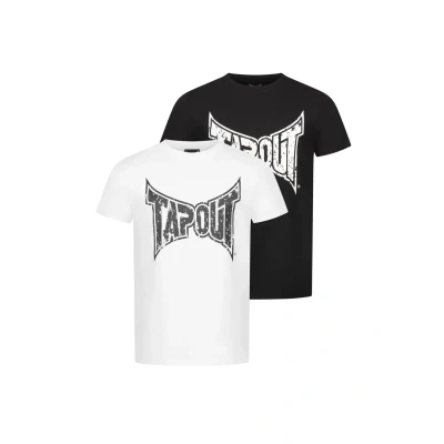 Image of Tapout Normale Passform Doppelpack Amboyn Print Tshirt, Men&#039;s, Size: Large, Black white