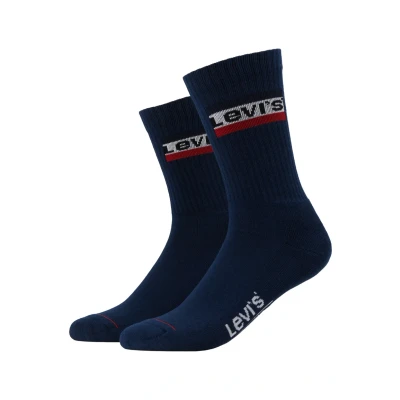 Image of Levi&#039;s Regular CUT LOGO 2 PACK Socks, Size: 6 8, Dress blues
