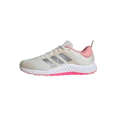 Image of adidas Performance Everyset Training shoe, Women&#039;s, Size: 10.5, Chalk white/iron metallic/lucid pink Textile/synthetics