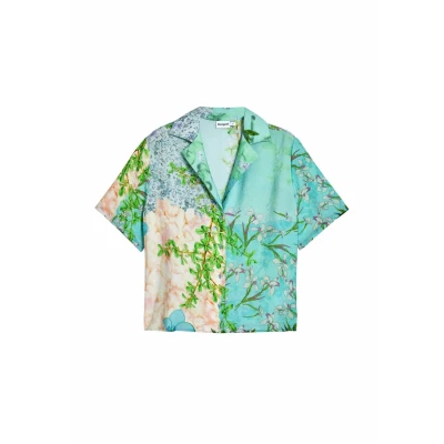 Image of Desigual Miami Buttondown blouse, Women&#039;s, Size: 8, Green