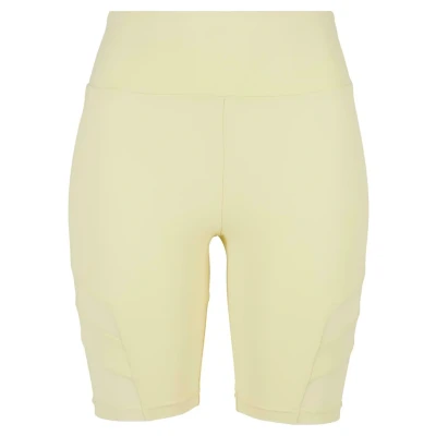 Image of Urban Classics Women&#039;s Ladies High Waist Tech Mesh Cycle Shorts Yoga, Softyellow, XS