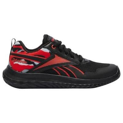 Image of Reebok RUSH Runner 5 Unisex Road running shoes for kids, Size: 3.5, Black/energy red/grey Textile/synthetics