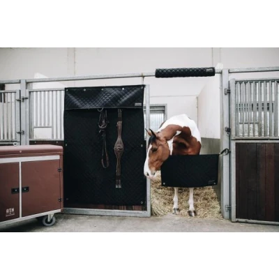 Image of Kentucky Horsewear Stable Curtain Black Horse Drape Riding Equestrian
