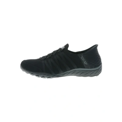 Image of Skechers Women&#039;s Breathe Easy Roll with me Sneaker, Black Ripstop Knit, 4 UK