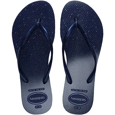 Image of Havaianas SLIM Gloss Tbar sandals, Size: 41, Navy blue shoes