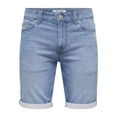 Image of Only &amp; Sons Men&#039;s Denim Shorts, Blue Denim, L