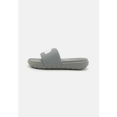Image of The North Face Never STOP CUSH Slide Mules, Men&#039;s, Size: 9, Concrete/white Synthetics