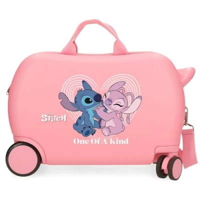 Image of Joumma Disney Stitch One of a Kind Children&#039;s Suitcase Pink 45x31x20cm Hard ABS 24.6L 1.8 kg 4 Wheels Hand Luggage, pink,