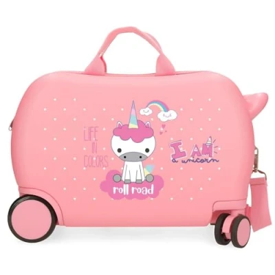 Image of Roll Road Little Me Cabin case Multicolor Hardshell ABS Combination lock, pink, 31cm x 45cm 20cm, Children&#039;s suitcase unicorn