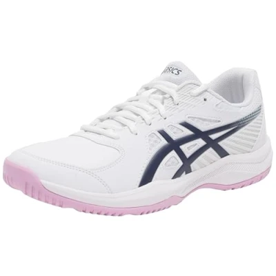 Image of Asics Court Slide 4 Multicourt tennis shoes, Women&#039;s, Size: 8.5, White/indigo fog Imitation leather/ textile
