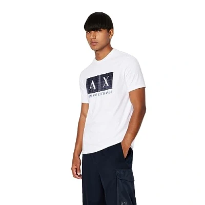 Image of Armani Exchange Print Tshirt, Men&#039;s, Size: Large, White