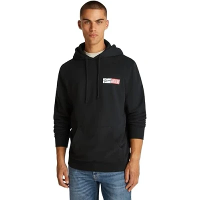 Image of Tommy Jeans Entry Graphic Hoodie Sweatshirt, Men&#039;s, Size: 50, Black