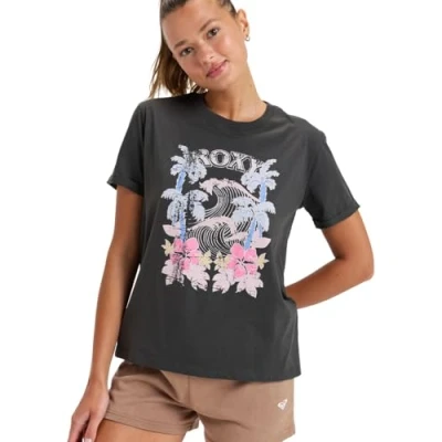 Image of Roxy Oceanregular Poster Print Tshirt, Women&#039;s, Size: Medium, Tarmac