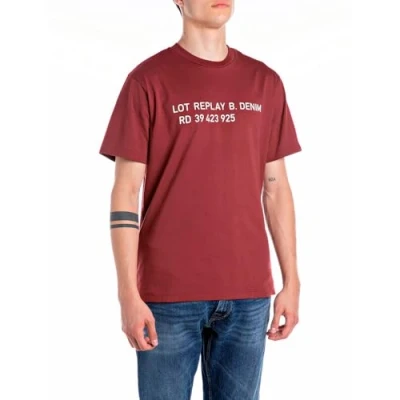 Image of Replay Men&#039;s T Shirt, 554 Red Brick, XXL