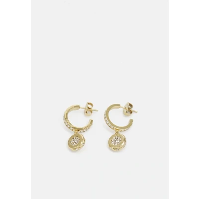 Image of Guess JUBE04596JWYGT U Women&#039;s Gold Hoop Earrings with Pendant, Alloy Steel