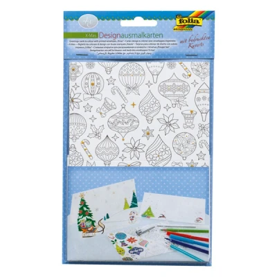 Image of folia Design Colouring, x Mas, 4 envelopes, Ideal for Making Your own Greeting Cards Christmas, Multicoloured, 10,5 14,5 cm