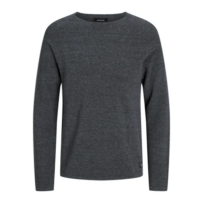 Image of Jack &amp; Jones Jjehill CREW NECK Jumper, Men&#039;s, Size: Large, Dark grey melange