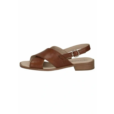 Image of Caprice Damen flache Sandale aus Leder, Braun (TAUPE METALLIC), 42