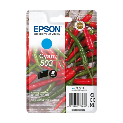 Image of Epson 503 Chillies, Genuine Cyan Ink Cartridge