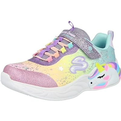Image of Skechers Girls&#039; Unicorn Dreams Trainers, Purple Textile Multi Trim, 10 UK
