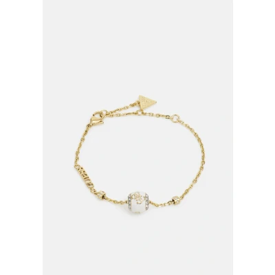 Image of Guess LOOP Bracelet goldcoloured/white, Women&#039;s, Size: Small, Gold coloured/white
