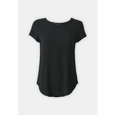 Image of VERO MODA Women&#039;s Vmbecca Plain Ss Top Ga Noos T Shirt, Black, M