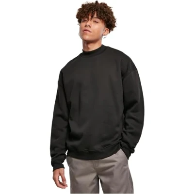 Image of Urban Classics MOCK Sweatshirt, Men&#039;s, Size: 4XL, Black